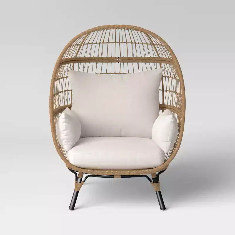 Fauteuil-œuf de patio extérieur en acier noir résistant à la rouille Southport - Threshold™