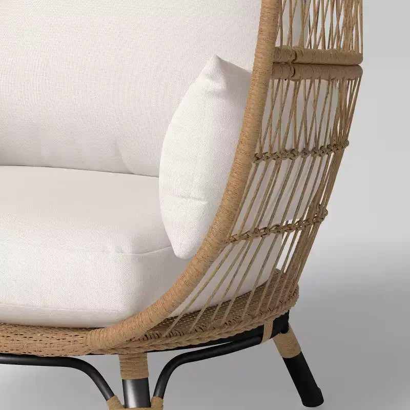 Fauteuil-œuf de patio extérieur en acier noir résistant à la rouille Southport - Threshold™