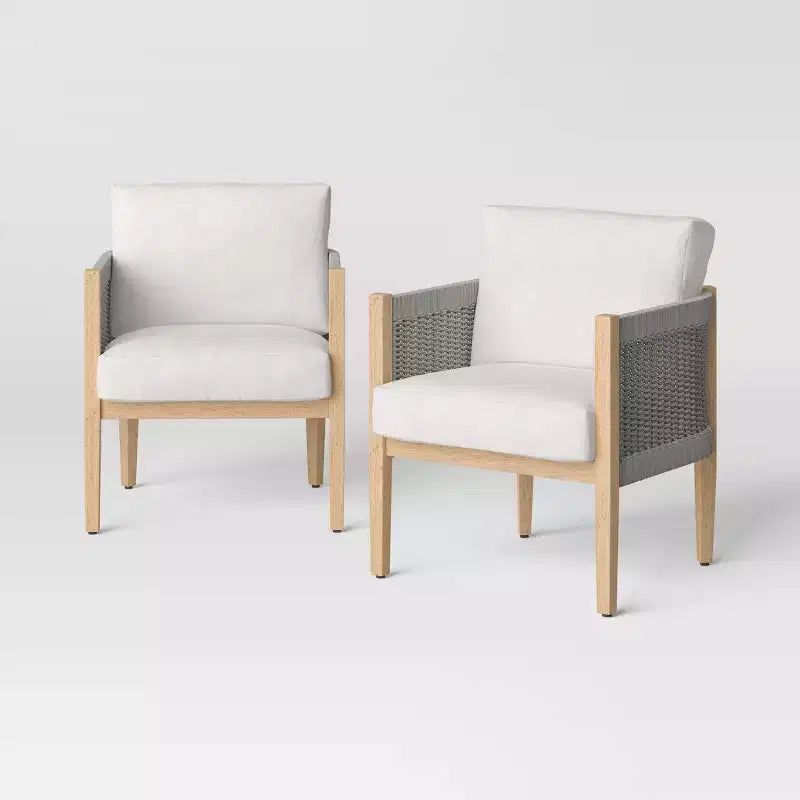 2pc Steel Pasadena Outdoor Club Patio Chairs Gray - Threshold™ designed with Studio McGee