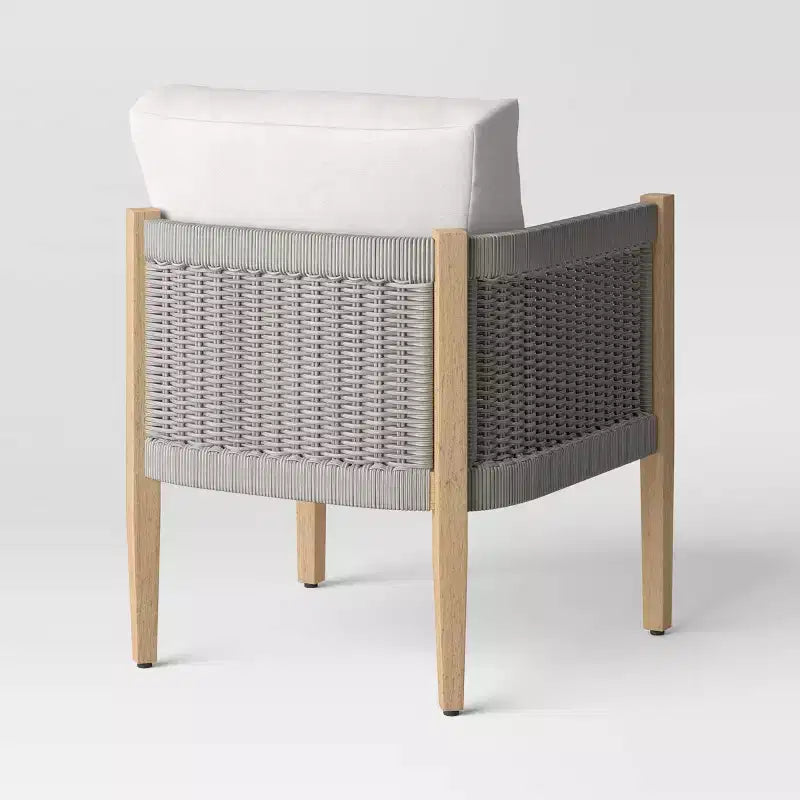 Lot de 2 chaises de patio extérieures Pasadena en acier grises - Threshold™ conçues avec Studio McGee