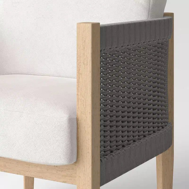 Lot de 2 chaises de patio extérieures Pasadena en acier grises - Threshold™ conçues avec Studio McGee
