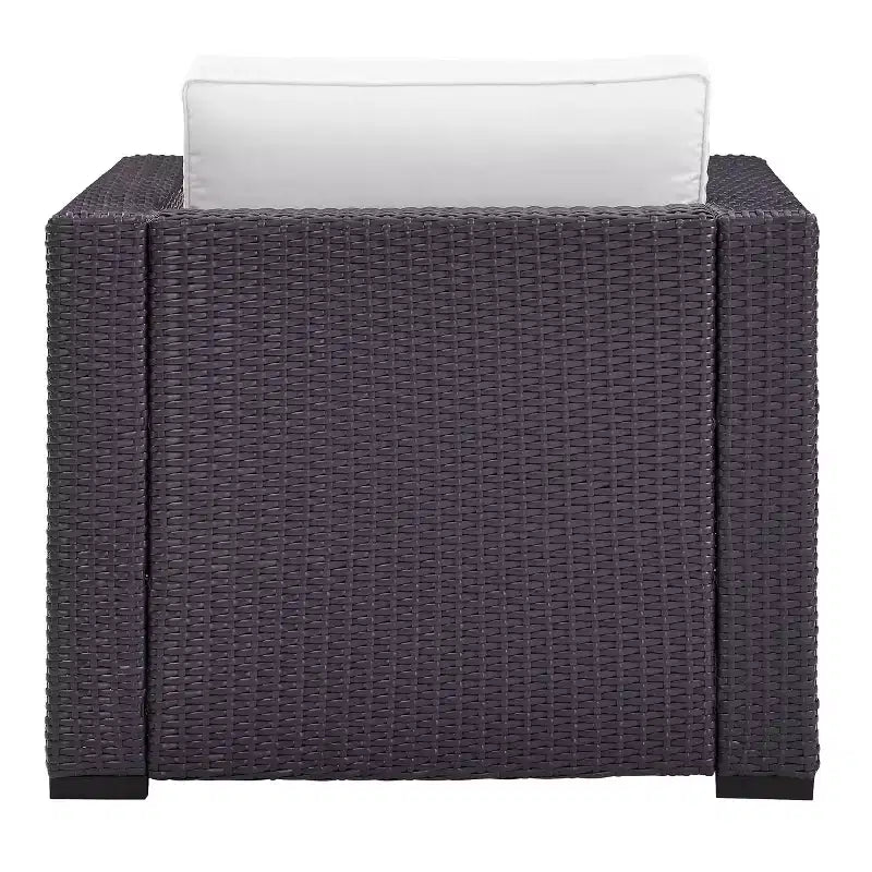 Fauteuil Biscayne avec coussins blancs - Marron/Blanc - Crosley