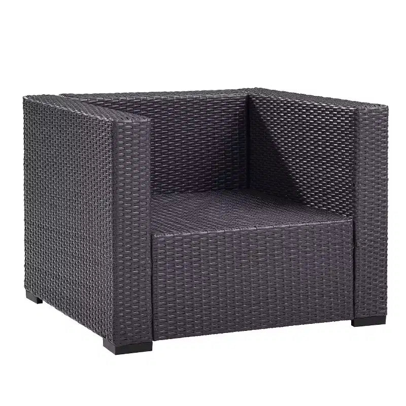 Fauteuil Biscayne avec coussins blancs - Marron/Blanc - Crosley