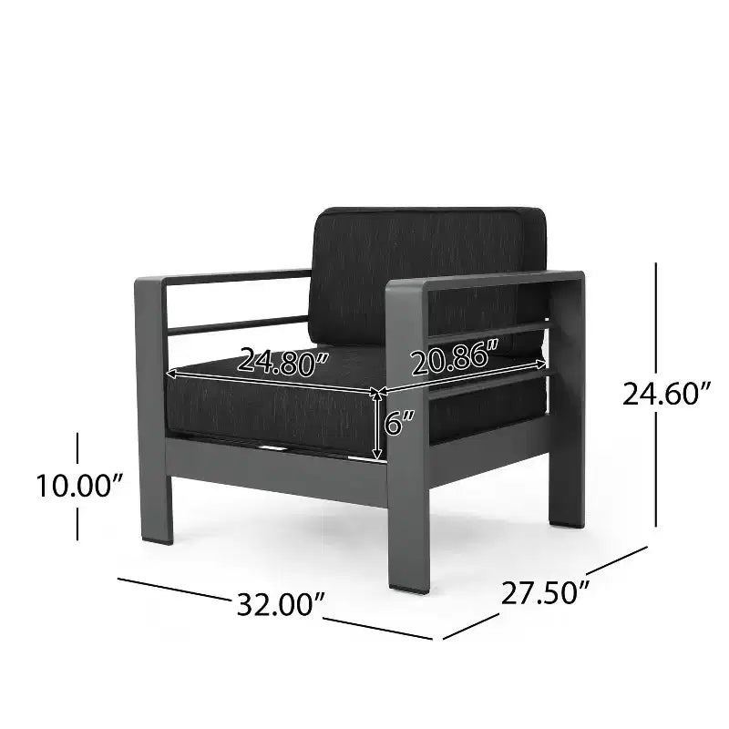 Lot de 4 fauteuils de club en aluminium Cape Coral : Résistants à l'eau et aux intempéries - Christopher Knight Home