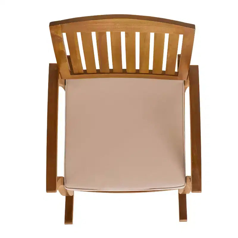 Fauteuil à bascule Selma Acacia avec coussin : Résistant aux intempéries, mouvement doux – Christopher Knight Home