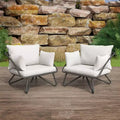 Teddi 2pc Outdoor Lounge Chairs Charcoal - Novogratz: Weather-Resistant Patio Furniture, Steel Frame