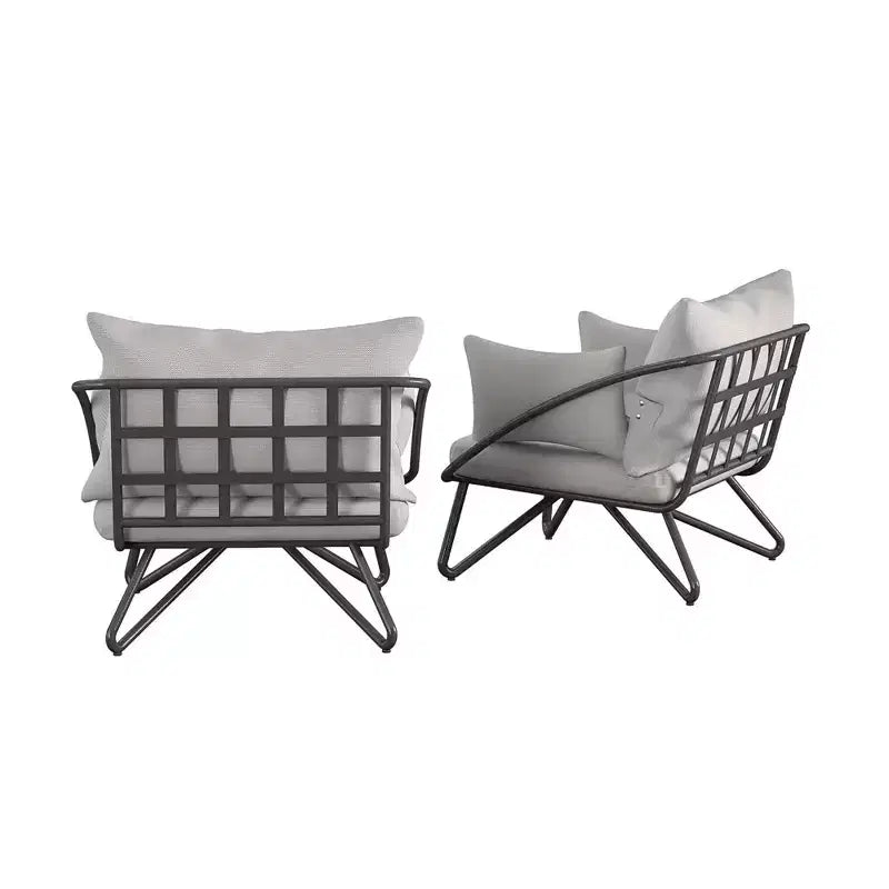 Chaises longues d'extérieur Teddi 2 pièces anthracite - Novogratz : Mobilier de jardin résistant aux intempéries, cadre en acier