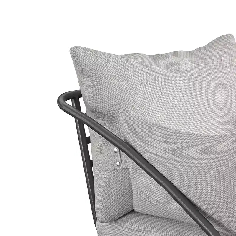 Chaises longues d'extérieur Teddi 2 pièces anthracite - Novogratz : Mobilier de jardin résistant aux intempéries, cadre en acier