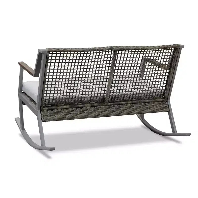 Fauteuil à bascule deux places Calvin gris - Real Flame