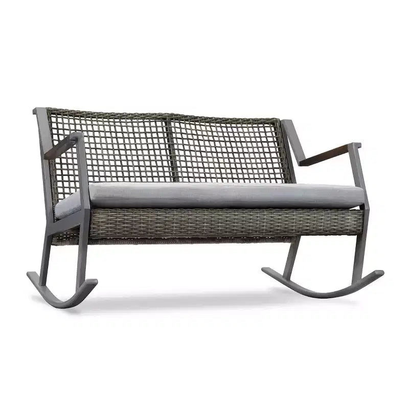 Fauteuil à bascule deux places Calvin gris - Real Flame