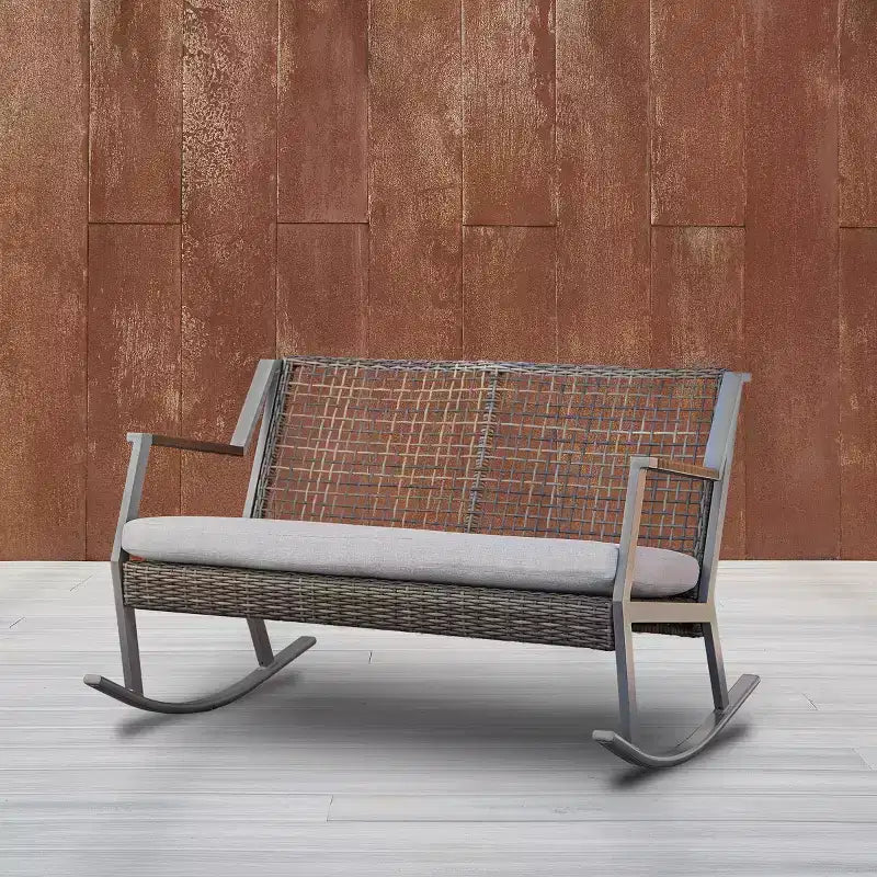 Fauteuil à bascule deux places Calvin gris - Real Flame