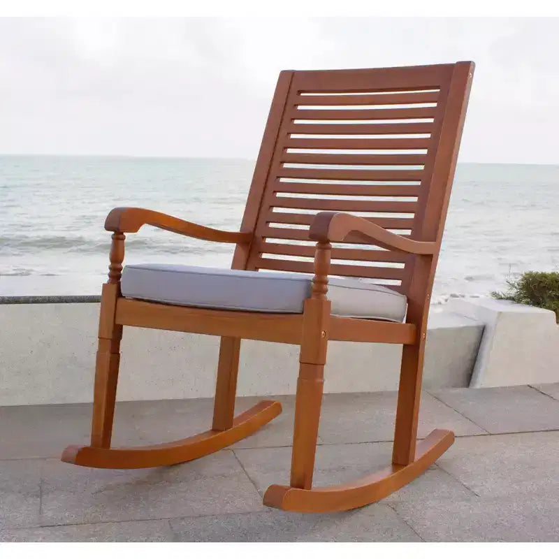 Chaise berçante Nantucket avec coussin gris - Merry Products