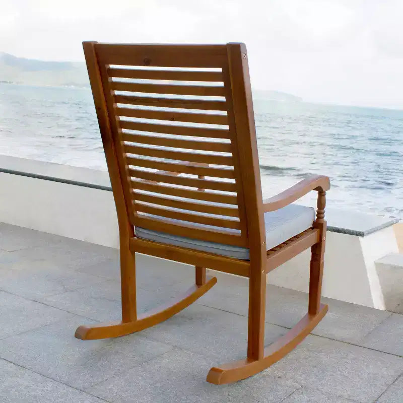 Chaise berçante Nantucket avec coussin gris - Merry Products