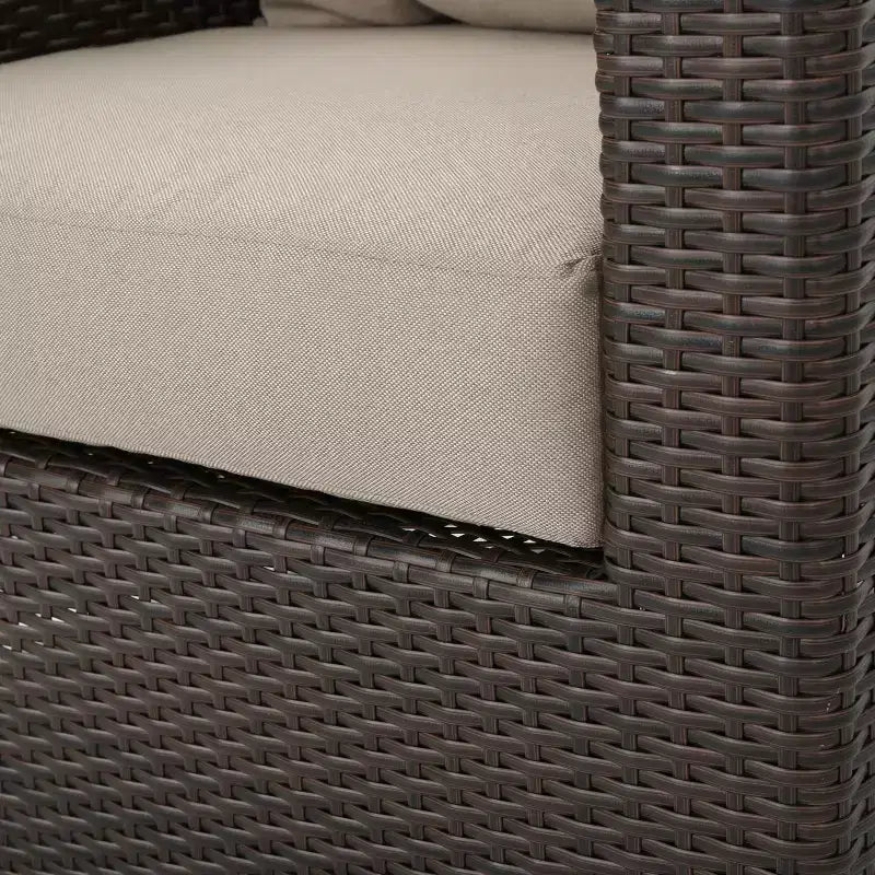 Fauteuil club pivotant en osier Darius : Christopher Knight Home, rembourré, mobilier de patio résistant aux intempéries