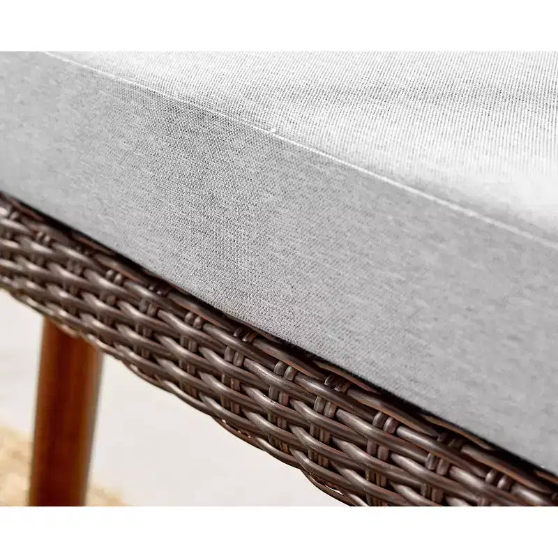 Lot de 2 chaises d'extérieur Athènes en osier tout temps avec coussins marron - Alaterre Furniture : Sièges de patio robustes