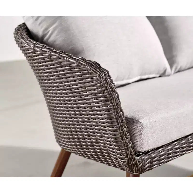 Lot de 2 chaises d'extérieur Athènes en osier tout temps avec coussins marron - Alaterre Furniture : Sièges de patio robustes