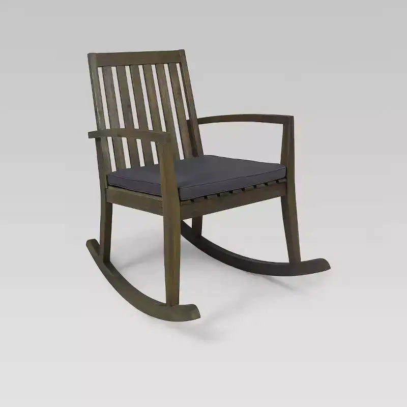 Montrose Acacia Wood Patio Rocking Chair Gray - Christopher Knight Home: Weather-Resistant Outdoor Rocker