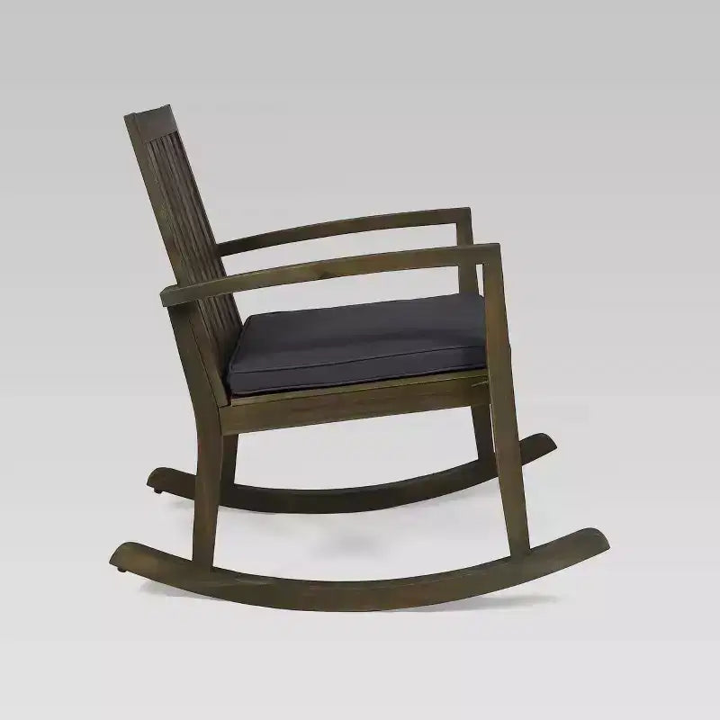 Fauteuil à bascule de patio en bois d'acacia Montrose gris - Christopher Knight Home : Rocker d'extérieur résistant aux intempéries