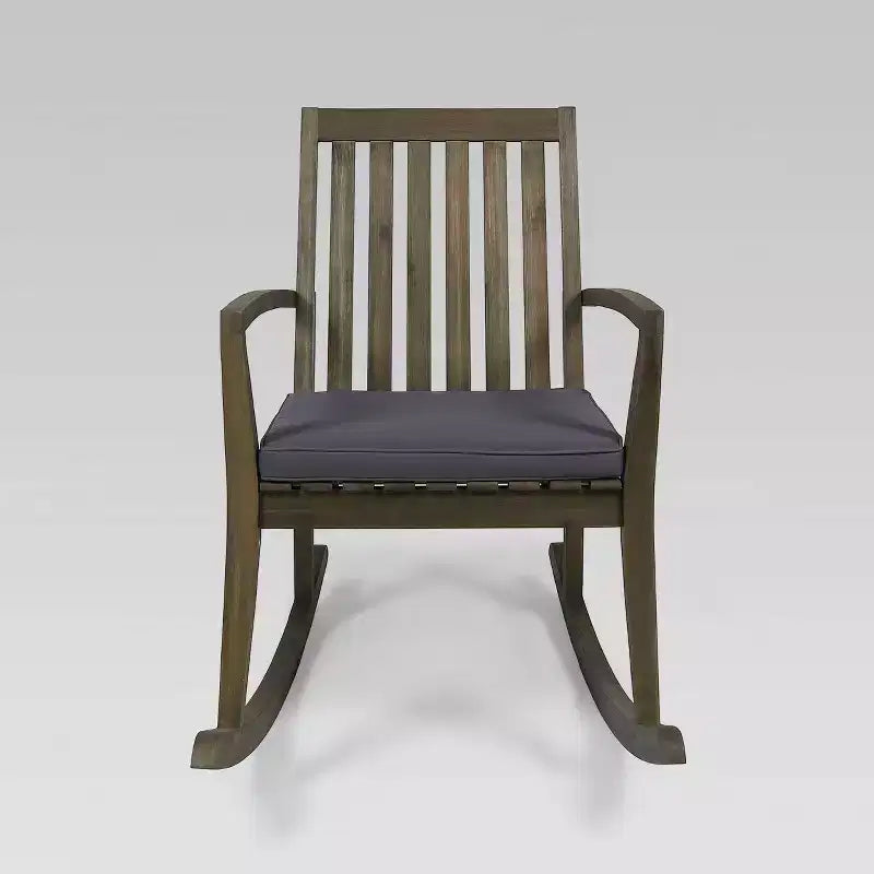 Fauteuil à bascule de patio en bois d'acacia Montrose gris - Christopher Knight Home : Rocker d'extérieur résistant aux intempéries