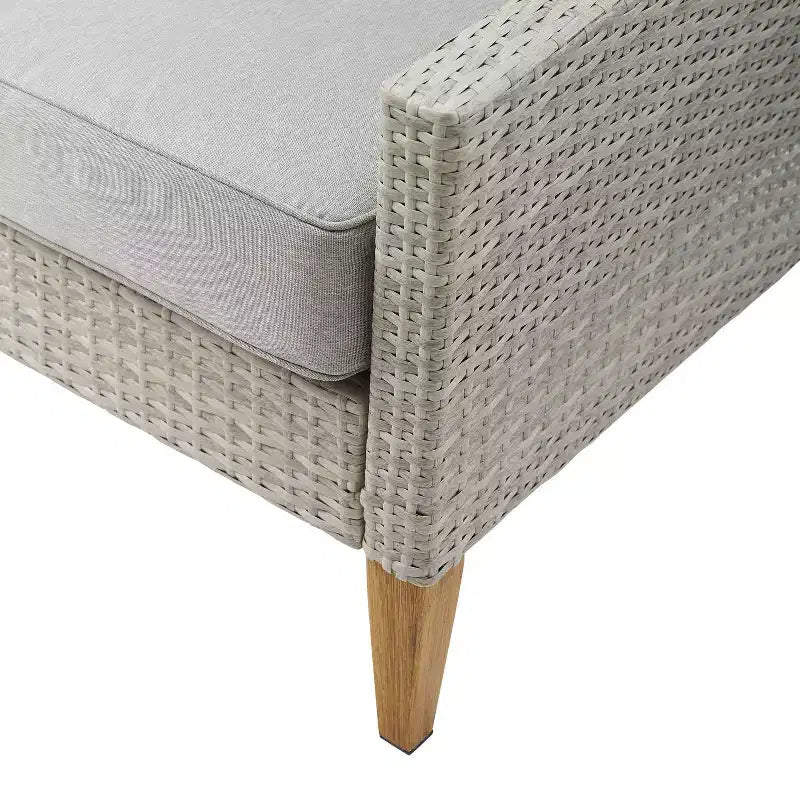 Ensemble de 2 chaises en osier Capella Outdoor gris/chêne - Crosley