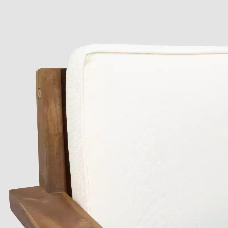 Chaises de club Santa Ana, lot de 2, en bois d'acacia, teck/crème - Christopher Knight Home