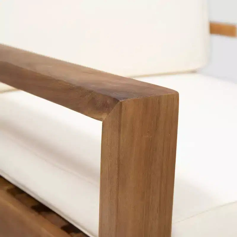 Chaises de club Santa Ana, lot de 2, en bois d'acacia, teck/crème - Christopher Knight Home