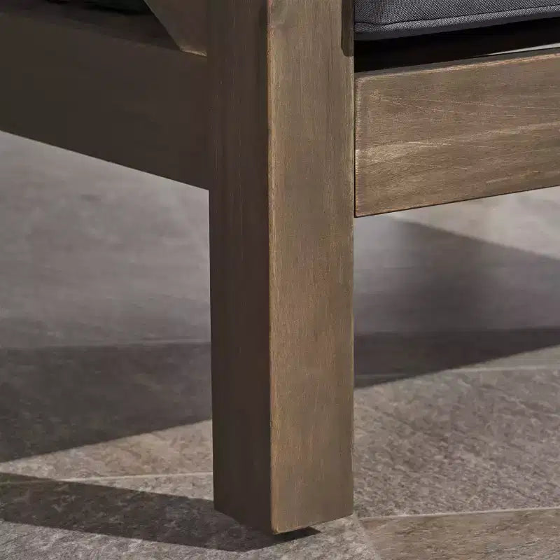 Chaises de club Brava en bois d'acacia (lot de 2) – Gris/Gris foncé – Christopher Knight Home : Mobilier de patio résistant à l'eau