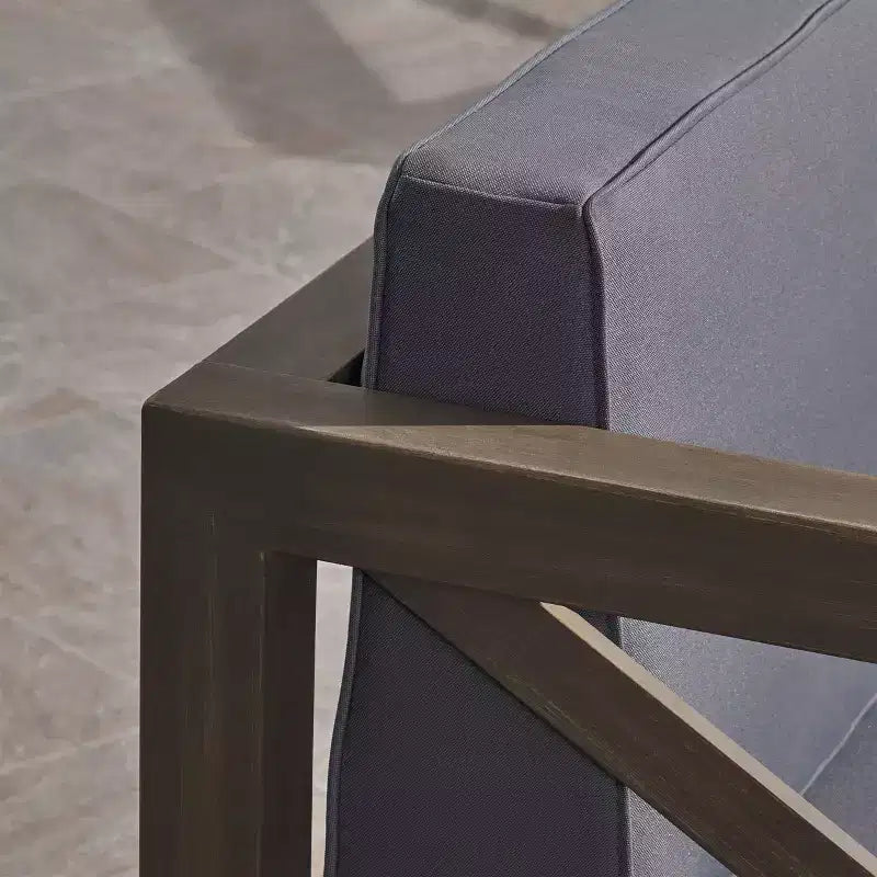 Chaises de club Brava en bois d'acacia (lot de 2) – Gris/Gris foncé – Christopher Knight Home : Mobilier de patio résistant à l'eau