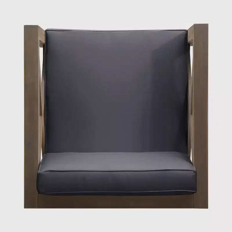 Chaises de club Brava en bois d'acacia (lot de 2) – Gris/Gris foncé – Christopher Knight Home : Mobilier de patio résistant à l'eau