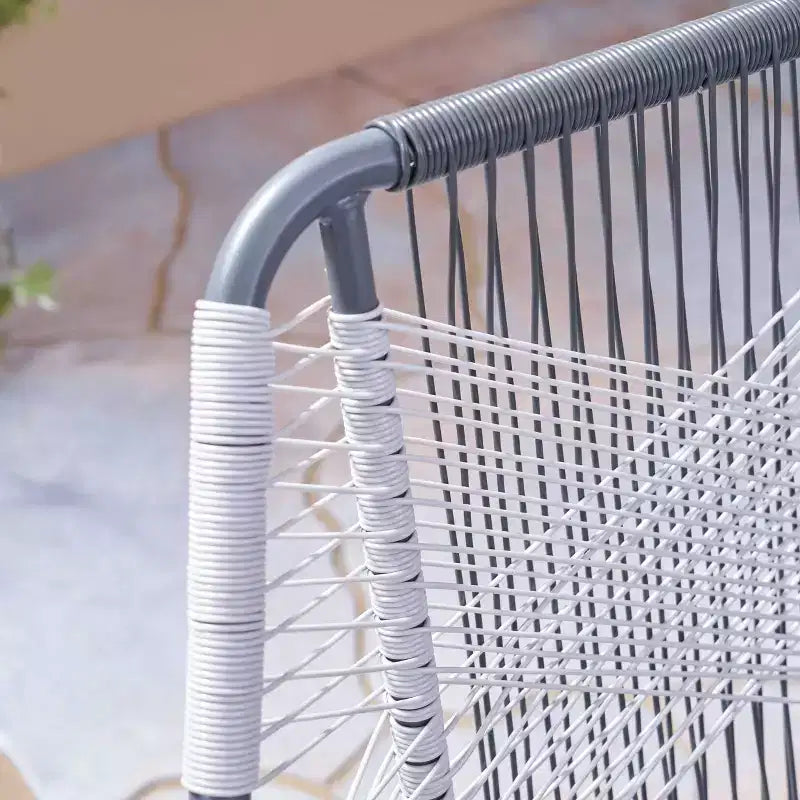 Lot de 2 chaises de jardin Milan en acier – Gris/Blanc – Christopher Knight Home : Chaises d'appoint de terrasse en osier, Résistant à l'eau