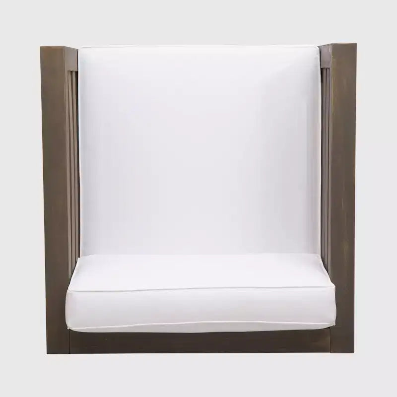 Lot de 2 fauteuils de jardin Oana en bois d'acacia - Gris/blanc - Christopher Knight Home