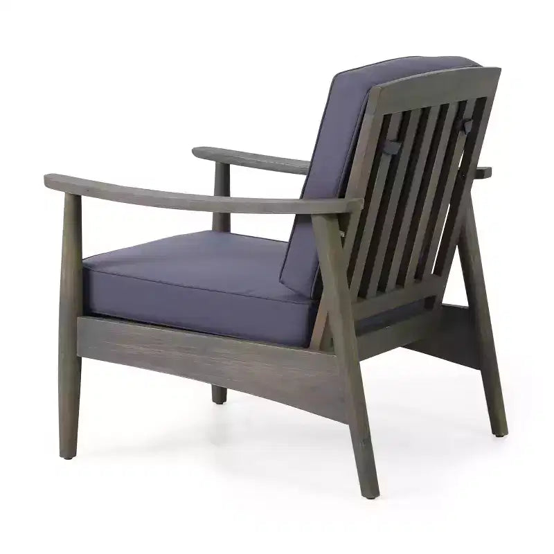 Chaises de jardin Willowbrook en bois d'acacia (lot de 2) - Gris/Gris foncé - Christopher Knight Home