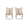 Christopher Knight Home 2pc Byson Wicker Outdoor Patio Accent Chairs Light Brown/Black