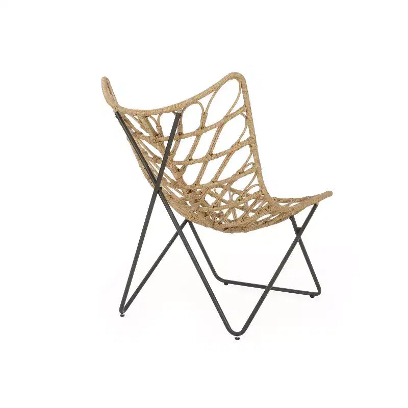 Christopher Knight Home Lot de 2 fauteuils d'appoint d'extérieur en osier Byson, marron clair/noir