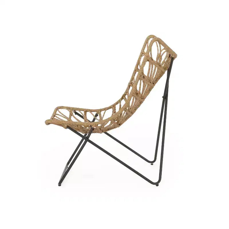 Christopher Knight Home Lot de 2 fauteuils d'appoint d'extérieur en osier Byson, marron clair/noir