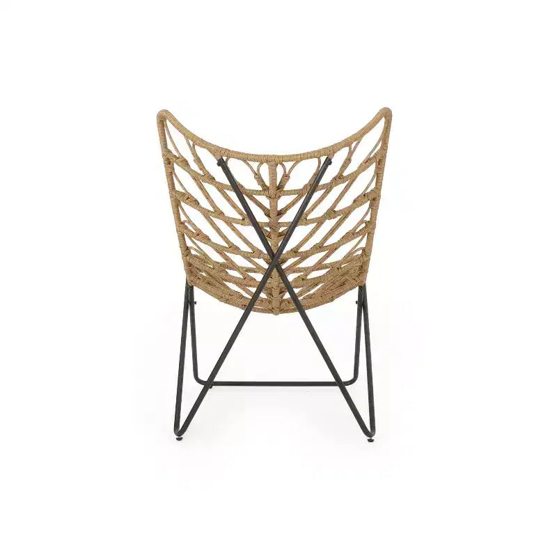 Christopher Knight Home Lot de 2 fauteuils d'appoint d'extérieur en osier Byson, marron clair/noir