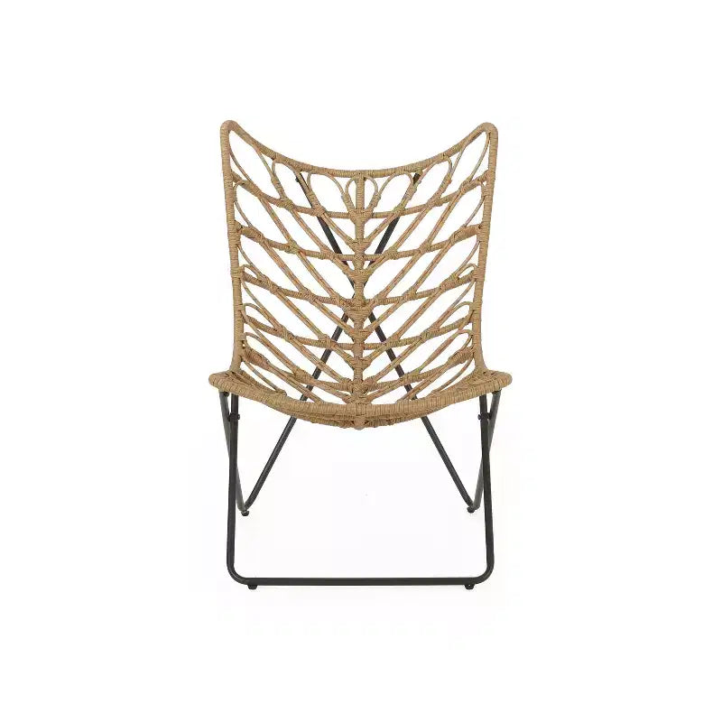 Christopher Knight Home Lot de 2 fauteuils d'appoint d'extérieur en osier Byson, marron clair/noir