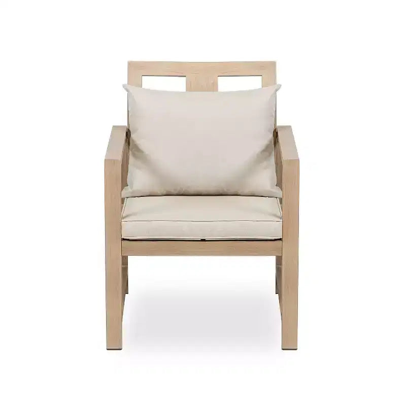 Greemotion Lot de 2 fauteuils de jardin Bordeaux en métal brossé avec coussins marron : Cadre en aluminium, résistant aux UV et aux intempéries.
