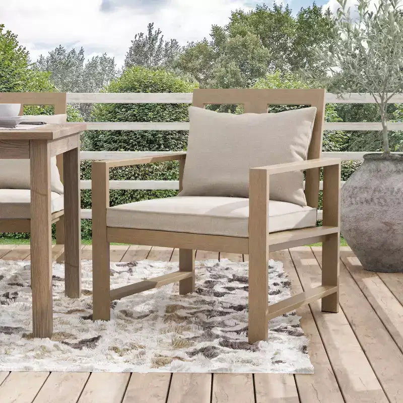 Greemotion Lot de 2 fauteuils de jardin Bordeaux en métal brossé avec coussins marron : Cadre en aluminium, résistant aux UV et aux intempéries.