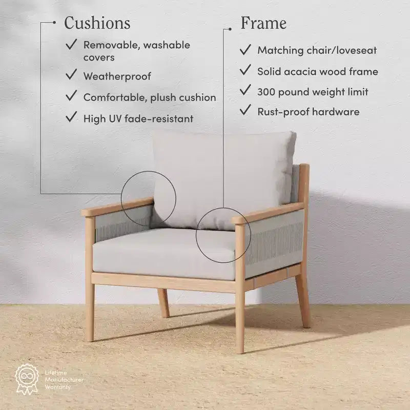 Nathan James Kayden Fauteuil d'appoint d'extérieur gris