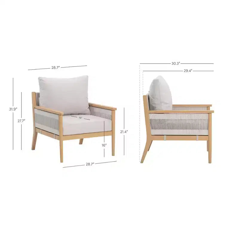 Nathan James Kayden Fauteuil d'appoint d'extérieur gris