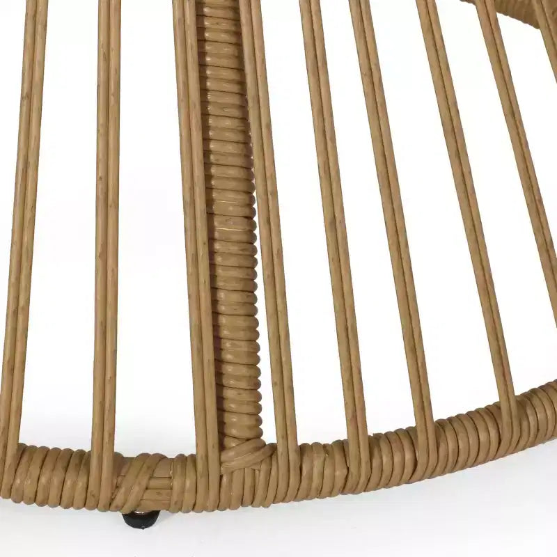 Christopher Knight Home Caryl Chaise de club d'extérieur avec coussins en osier marron clair/beige