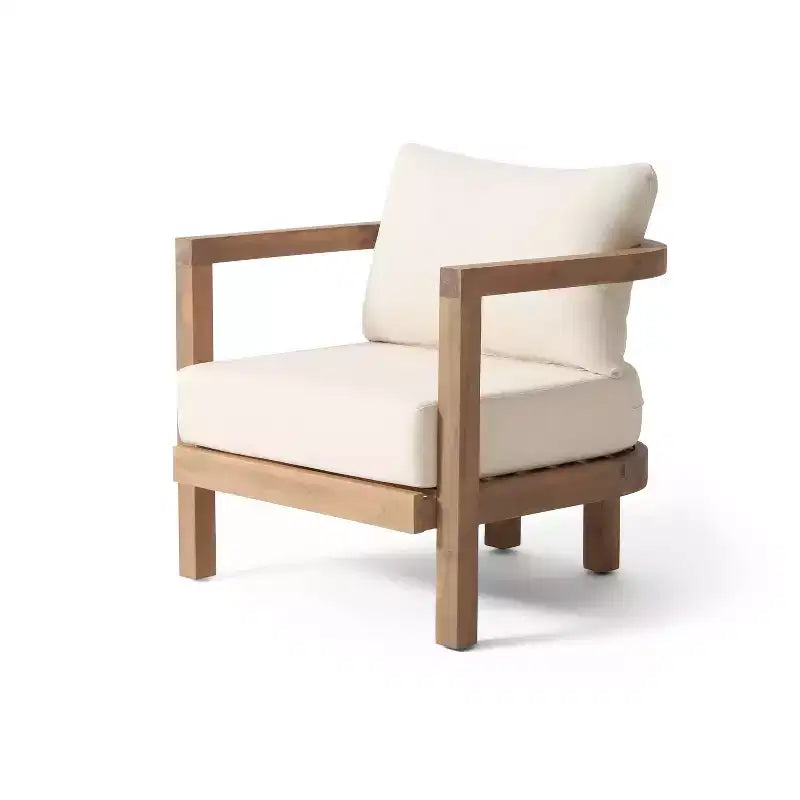 Christopher Knight Home Wichita Fauteuil de jardin en acacia avec coussins marron/beige