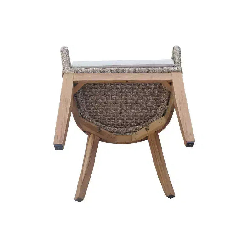 International Concepts Lot de 2 chaises de patio extérieures en teck avec coussins : séchage rapide, remplis de mousse, nettoyage des taches