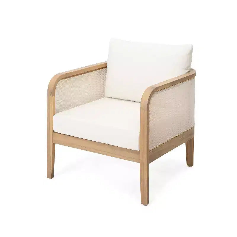 Christopher Knight Home Linksy Fauteuil de club moderne en acacia pour patio avec coussin résistant à l'eau