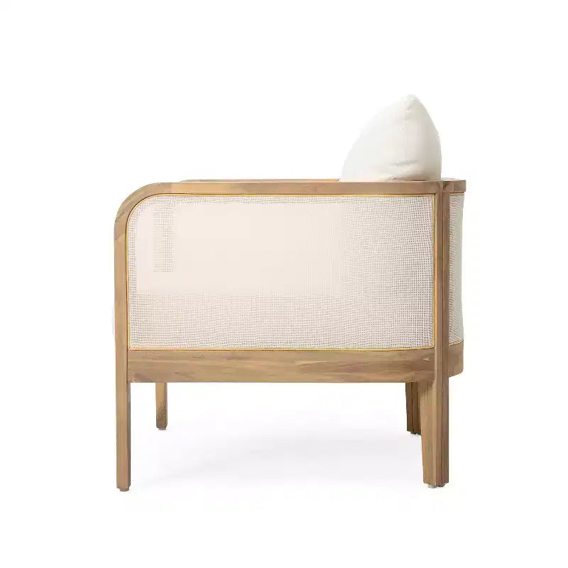 Christopher Knight Home Linksy Fauteuil de club moderne en acacia pour patio avec coussin résistant à l'eau
