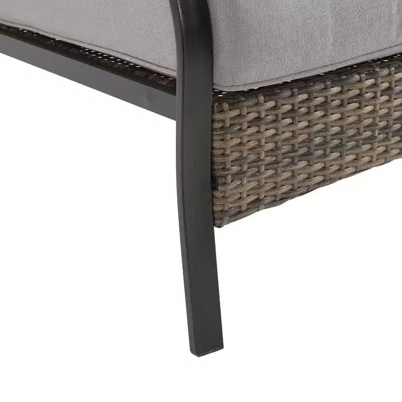 2 chaises de jardin en acier Dahlia Taupe/Noir mat - Crosley : Rembourrées, résistantes aux intempéries