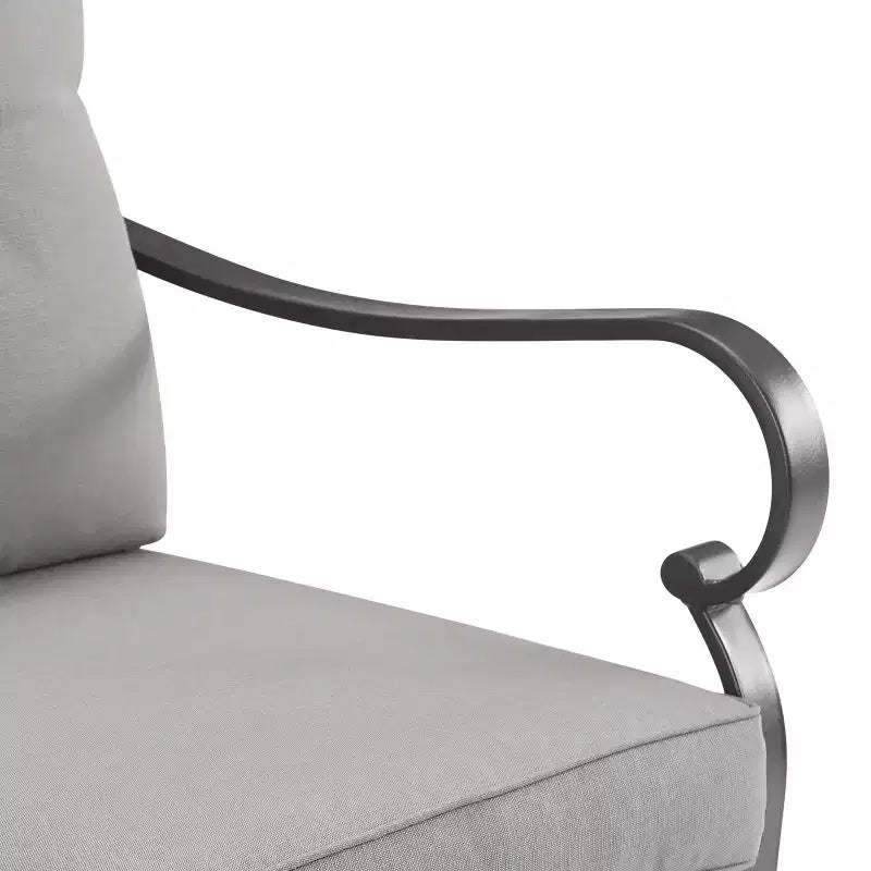 2 chaises de jardin en acier Dahlia Taupe/Noir mat - Crosley : Rembourrées, résistantes aux intempéries