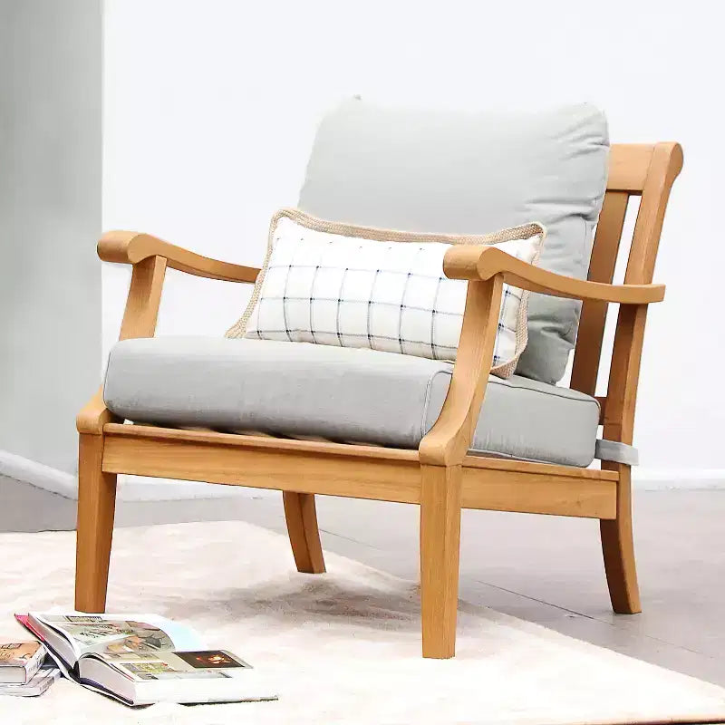 Chaises longues d'extérieur 2 pièces en bois de teck Sonoma Lane Forney avec coussins Oyster - Résistantes aux intempéries, coussins à fermeture éclair