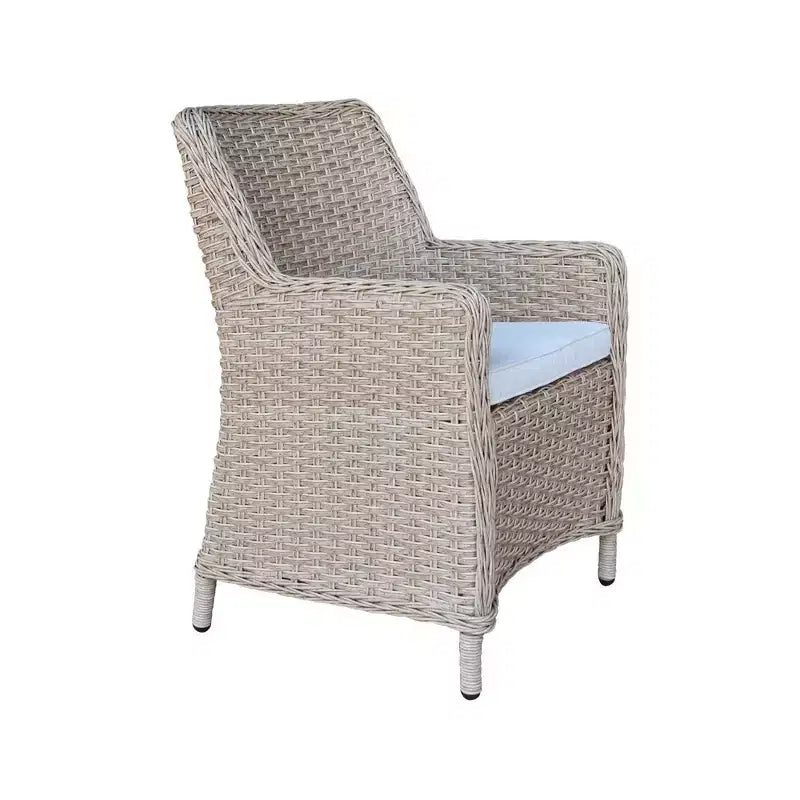 Chaise de patio en osier d'extérieur International Concepts avec coussin : cadre en aluminium, séchage rapide, remplissage en mousse